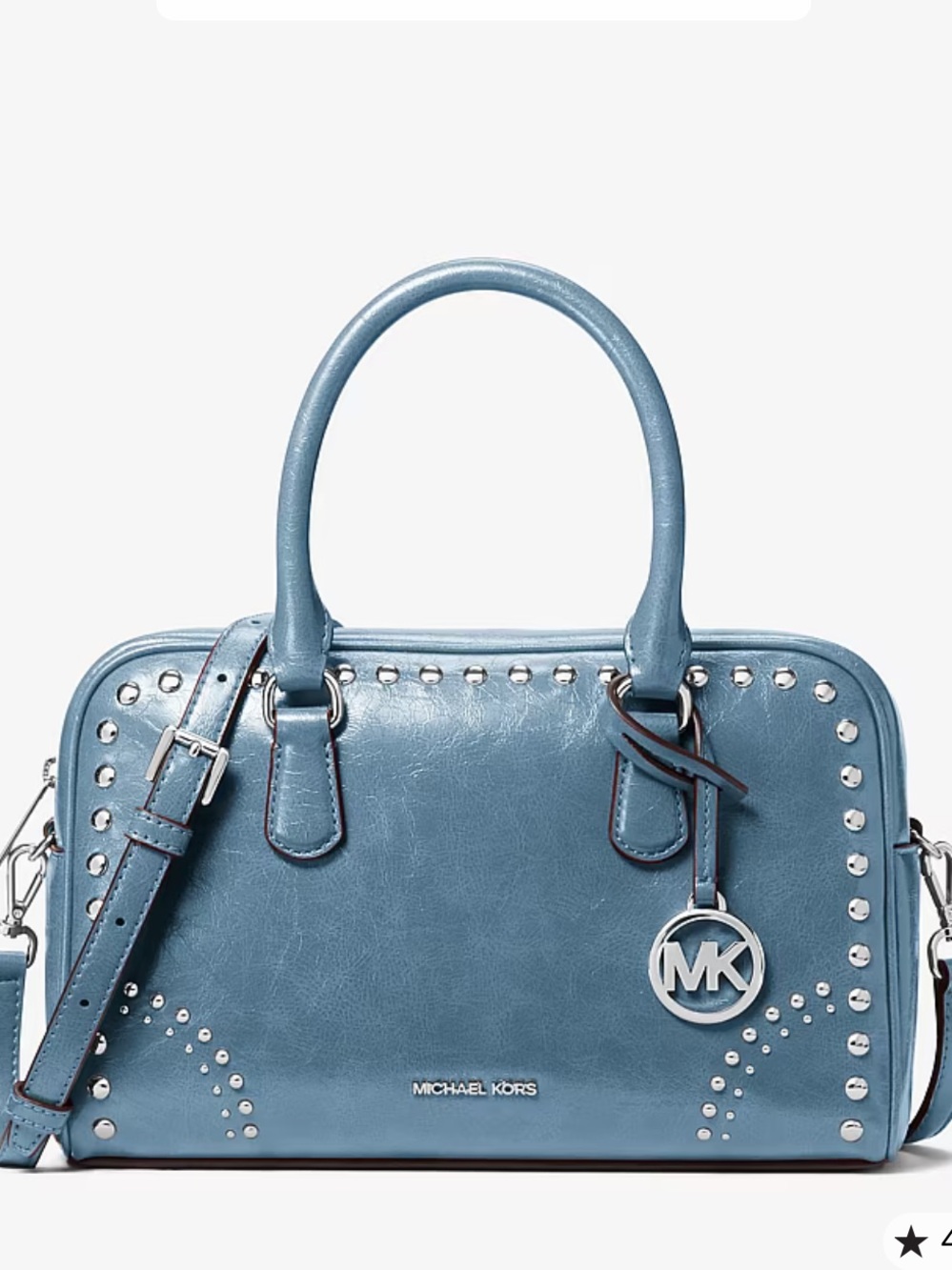 Michael Kors Thompson Medium Distressed Studded Satchel